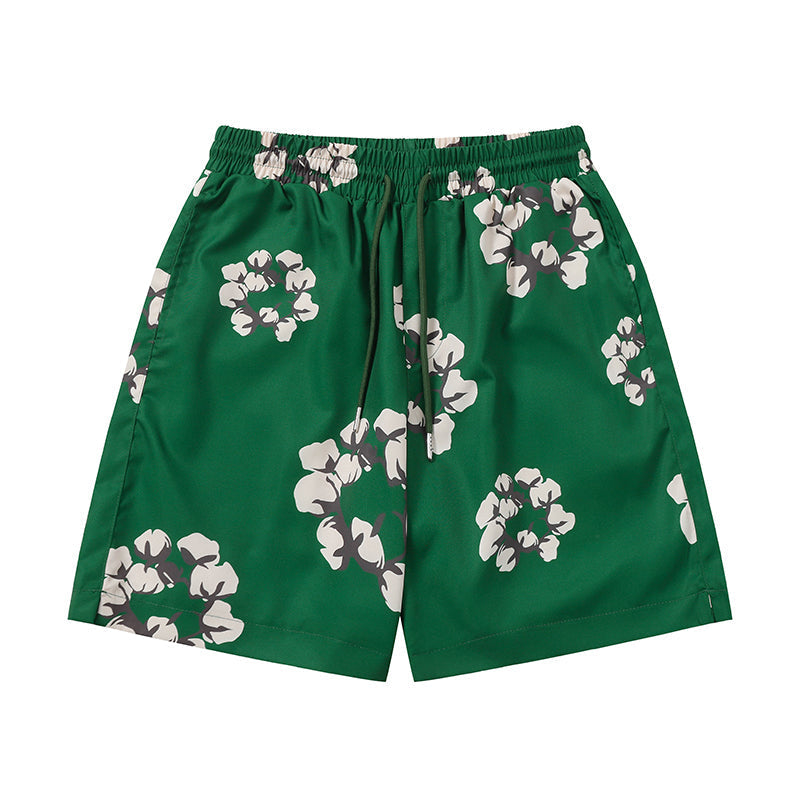 Denim Tears Shorts Yellow flower woven